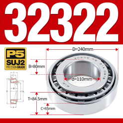 Vòng bi côn 1 dãy bi - bạc đạn bánh xe 32322 (Kích thước -  110*240*84,5 mm)