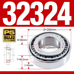 Vòng bi côn 1 dãy bi - bạc đạn bánh xe 32324 (Kích thước -  120*260*90.5 mm)