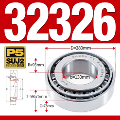 Vòng bi côn 1 dãy bi - bạc đạn bánh xe 32326 (Kích thước -  30*280*98,75 mm)