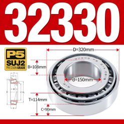 Vòng bi côn 1 dãy bi - bạc đạn bánh xe 32330 (Kích thước -  50*320*114 mm)