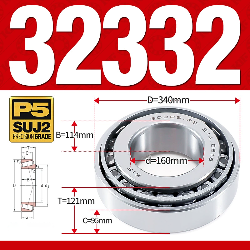 Vòng bi côn 1 dãy bi - bạc đạn bánh xe 32332 (Kích thước -  60*340*121 mm)