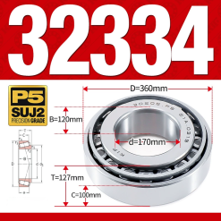 Vòng bi côn 1 dãy bi - bạc đạn bánh xe 32334 (Kích thước -  70*360*127 mm)