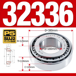 Vòng bi côn 1 dãy bi - bạc đạn bánh xe 32336 (Kích thước -  80*380*134 mm)