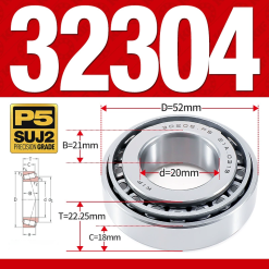 Vòng bi côn 1 dãy bi - bạc đạn bánh xe 32304 (Kích thước -  20*52*22.25 mm)