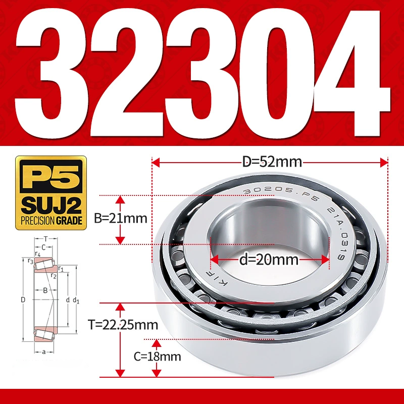 Vòng bi côn 1 dãy bi - bạc đạn bánh xe 32304 (Kích thước -  20*52*22.25 mm)