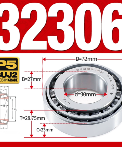 Vòng bi côn 1 dãy bi - bạc đạn bánh xe 32306 (Kích thước -  30*72*28,75 mm)