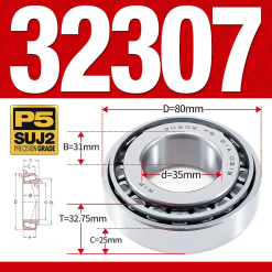 Vòng bi côn 1 dãy bi - bạc đạn bánh xe 32307 (Kích thước -  35*80*32,75 mm)