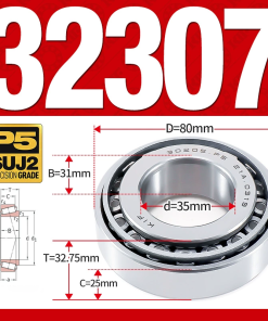 Vòng bi côn 1 dãy bi - bạc đạn bánh xe 32307 (Kích thước -  35*80*32,75 mm)
