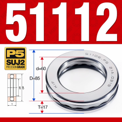 Vòng bi - bạc đạn 51112 (Chặn trục - 60*85*17 mm)