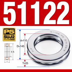Vòng bi - bạc đạn 51122 (Chặn trục - 110*145*25 mm)