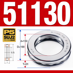 Vòng bi - bạc đạn 51130 (Chặn trục - 150*190*31 mm)