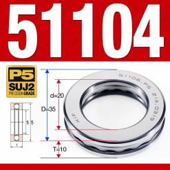 Vòng bi - bạc đạn 51104 (Chặn trục - 20*35*10 mm)