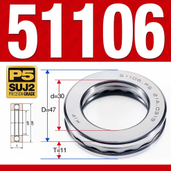 Vòng bi - bạc đạn 51106 (Chặn trục - 30*47*11 mm)