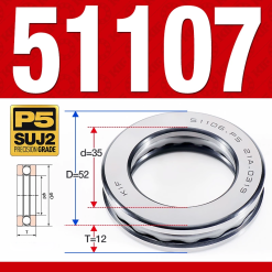 Vòng bi - bạc đạn 51107 (Chặn trục - 35*52*12 mm)