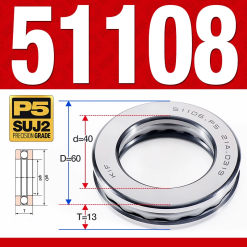 Vòng bi - bạc đạn 51108 (Chặn trục - 40*60*13 mm)