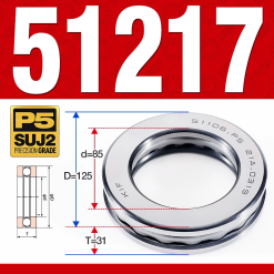 Vòng bi - bạc đạn 51217 (Chặn trục - 85*125*31 mm)