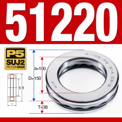 Vòng bi - bạc đạn 51220 (Chặn trục - 00*150*38 mm)