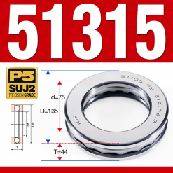 Vòng bi - bạc đạn 51315 (Chặn trục - 75*135*44 mm)