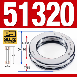 Vòng bi - bạc đạn 51320 (Chặn trục - 100*170*55 mm)