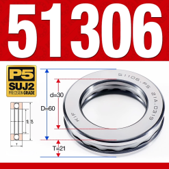 Vòng bi - bạc đạn 51306 (Chặn trục - 30*60*21 mm)