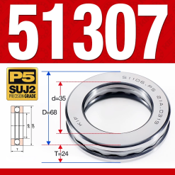 Vòng bi - bạc đạn 51307 (Chặn trục - 35*68*24 mm)