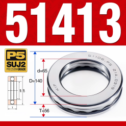 Vòng bi - bạc đạn 51413 (Chặn trục - 65*140*56 mm)