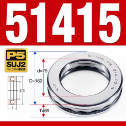 Vòng bi - bạc đạn 51415 (Chặn trục - 75*160*65 mm)