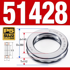 Vòng bi - bạc đạn 51428 (Chặn trục - 140*280*112 mm)
