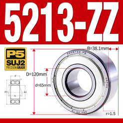 Vòng bi - bạc đạn 5213-ZZ  (Phớt kim loại - 65*120*38.1 mm)