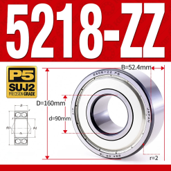 Vòng bi - bạc đạn 5218-ZZ  (Phớt kim loại - 90*160*52,4 mm)