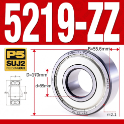 Vòng bi - bạc đạn 5219-ZZ  (Phớt kim loại - 95*170*55.6 mm)