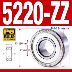 Vòng bi - bạc đạn 5220-ZZ  (Phớt kim loại - 100*180*60.3 mm)