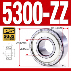 Vòng bi - bạc đạn 5300-ZZ  (Phớt kim loại - 10*35*19 mm)