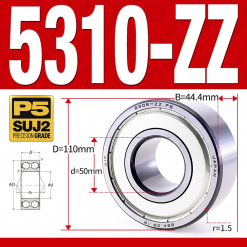 Vòng bi - bạc đạn 5310-ZZ  (Phớt kim loại - 50*110*44.4 mm)