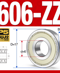 Vòng bi - bạc đạn mini  606-ZZ (Phớt kim loại -  6*17*6 mm)