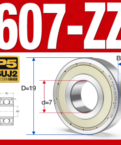Vòng bi - bạc đạn mini  607-ZZ (Phớt kim loại -  7*19*6 mm)