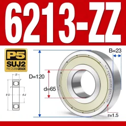 Vòng bi - bạc đạn 6213-ZZ  (Phớt cao su - 65*120*23 mm)
