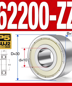 Vòng bi - bạc đạn 62200-ZZ (Bi cầu 2 dãy - Phớt kim loại - 10*30*14 mm)