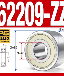 Vòng bi - bạc đạn 62209-ZZ (Bi cầu 2 dãy - Phớt kim loại - 45*85*23 mm)