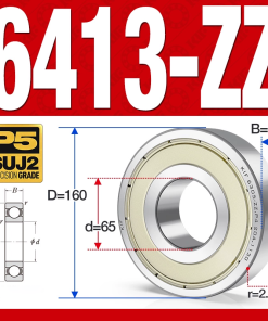 Vòng bi - bạc đạn 6413-ZZ  (Phớt kim loại - 65*160*37 mm)