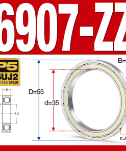 Vòng bi - bạc đạn 6907-ZZ  (Phớt kim loại - 35*55*10 mm)