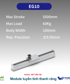 EG10 Module truyền động tuyến tính thanh răng Dòng EG (Loại tiết kiệm, Thanh dẫn hướng tròn tích hợp)