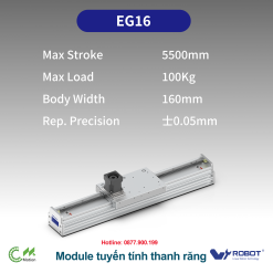 EG16 Module truyền động tuyến tính thanh răng Dòng EG (Loại tiết kiệm, Thanh dẫn hướng tròn tích hợp)