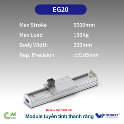 EG20 Module truyền động tuyến tính thanh răng Dòng EG (Loại tiết kiệm, Thanh dẫn hướng tròn tích hợp)