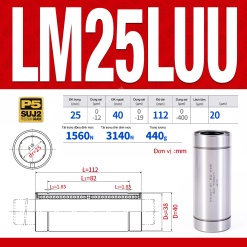Con trượt tròn thân dài LM25LUU (Bi trượt tròn)