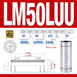 Con trượt tròn thân dài LM50LUU (Bi trượt tròn)