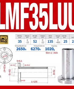 Con trượt tròn mặt bích tròn thân dài LMF35LUU (Bi trượt tròn)