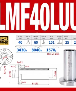Con trượt tròn mặt bích tròn thân dài LMF40LUU (Bi trượt tròn)