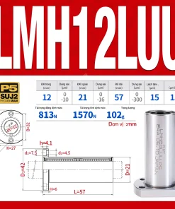 Con trượt tròn mặt bích Oval thân dài LMH18LUU (Bi trượt tròn)