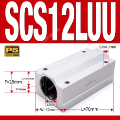 Con trượt tròn thân dài SCS10LUU (Gối trượt tròn mặt vuông)